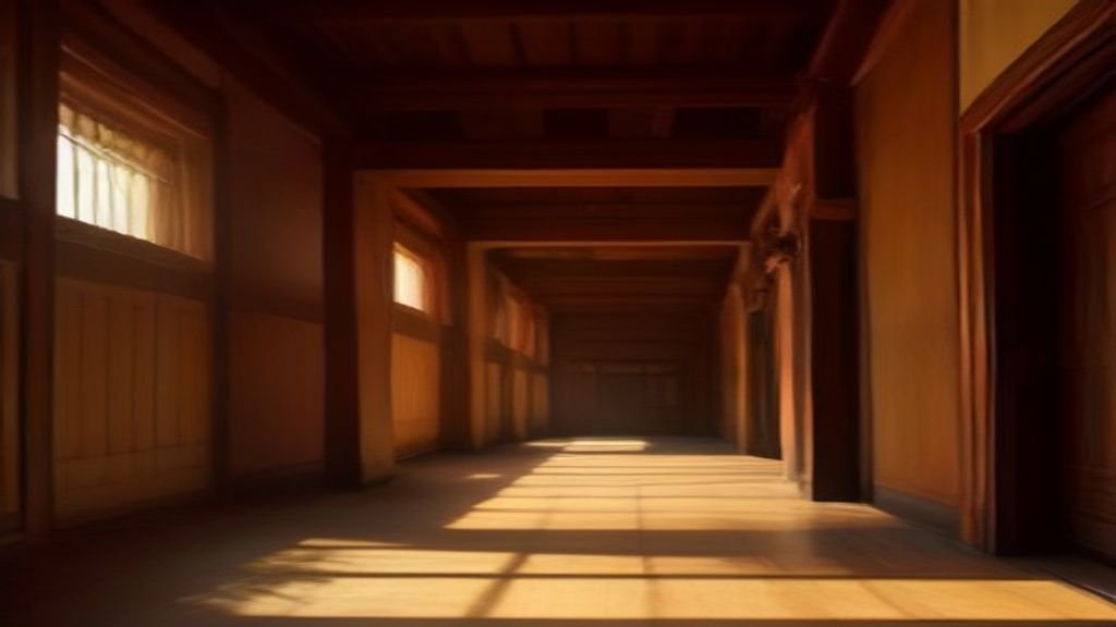 Cinematic illustration of a historical Korean palace scene at golden hour, evoking a sageuk K-drama