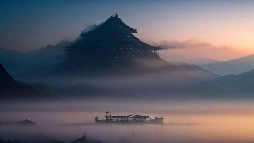 Xianxia vs Wuxia: A Beginner's Guide to Chinese Fantasy and Martial Arts Dramas (2026) Misty floating mountain peaks at dawn with an ancient pavilion and a glowing sword, evoking Chinese xianxia and wuxia drama settings